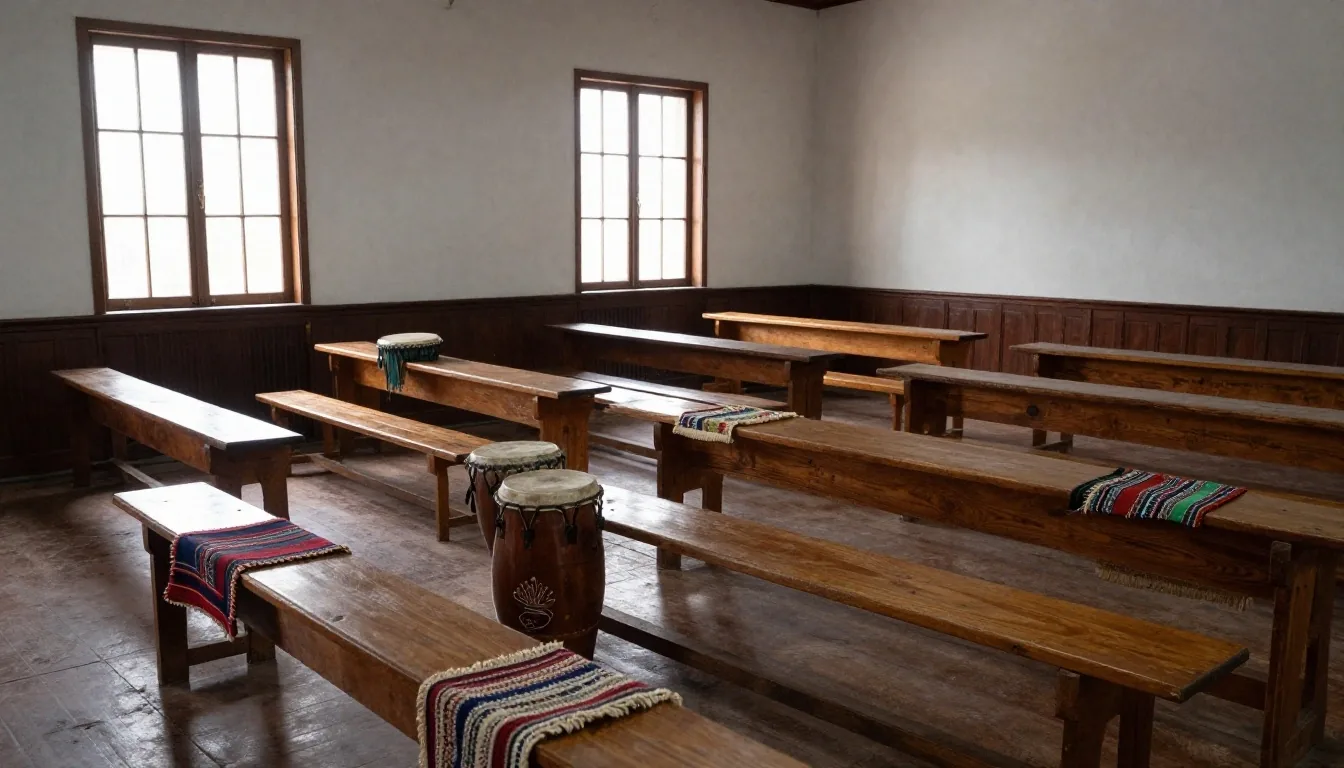 Vecinos participando en un taller cultural en un patio de Buenos Aires