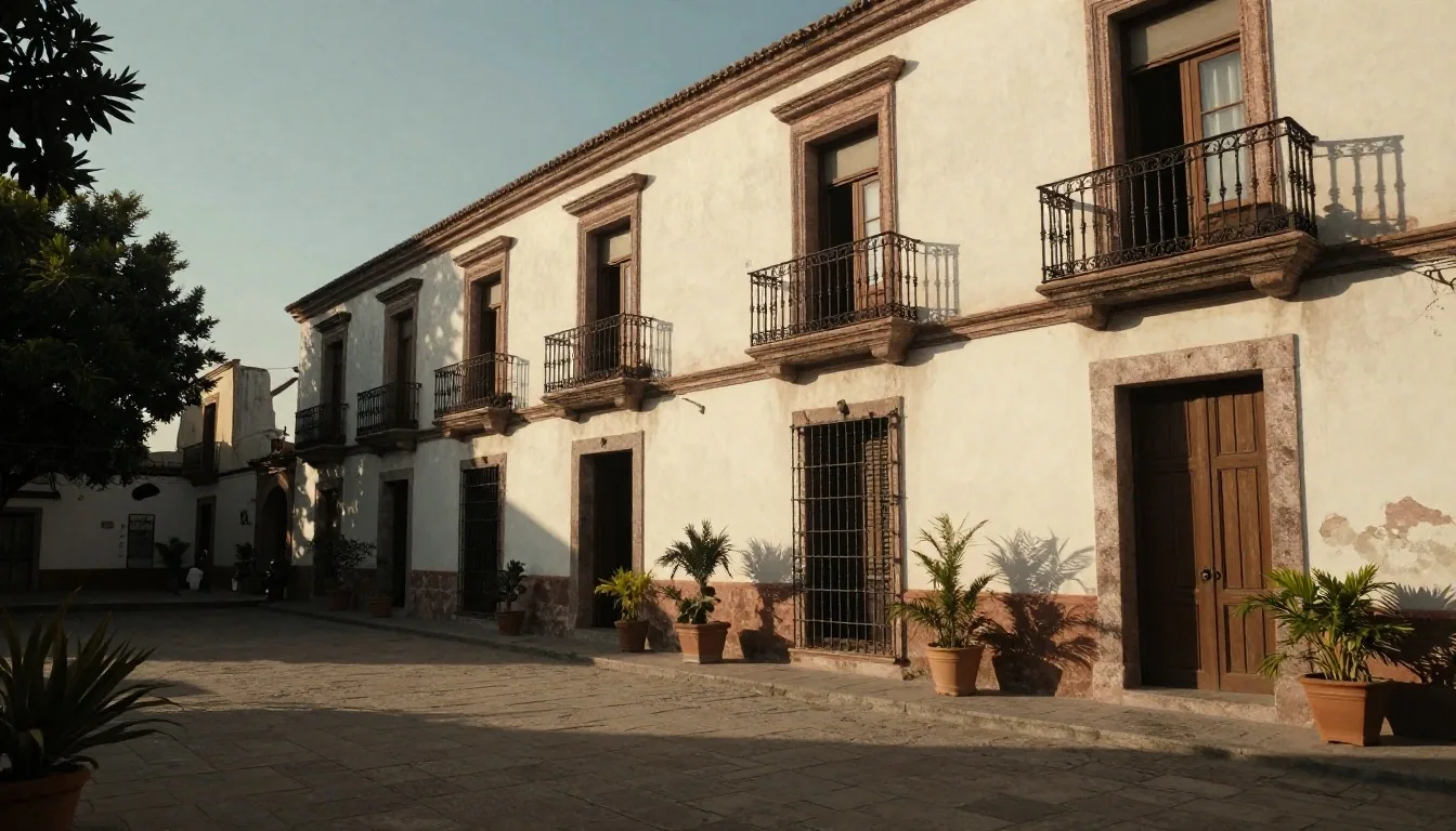 Patio histórico de San Telmo bajo la luz de la tarde