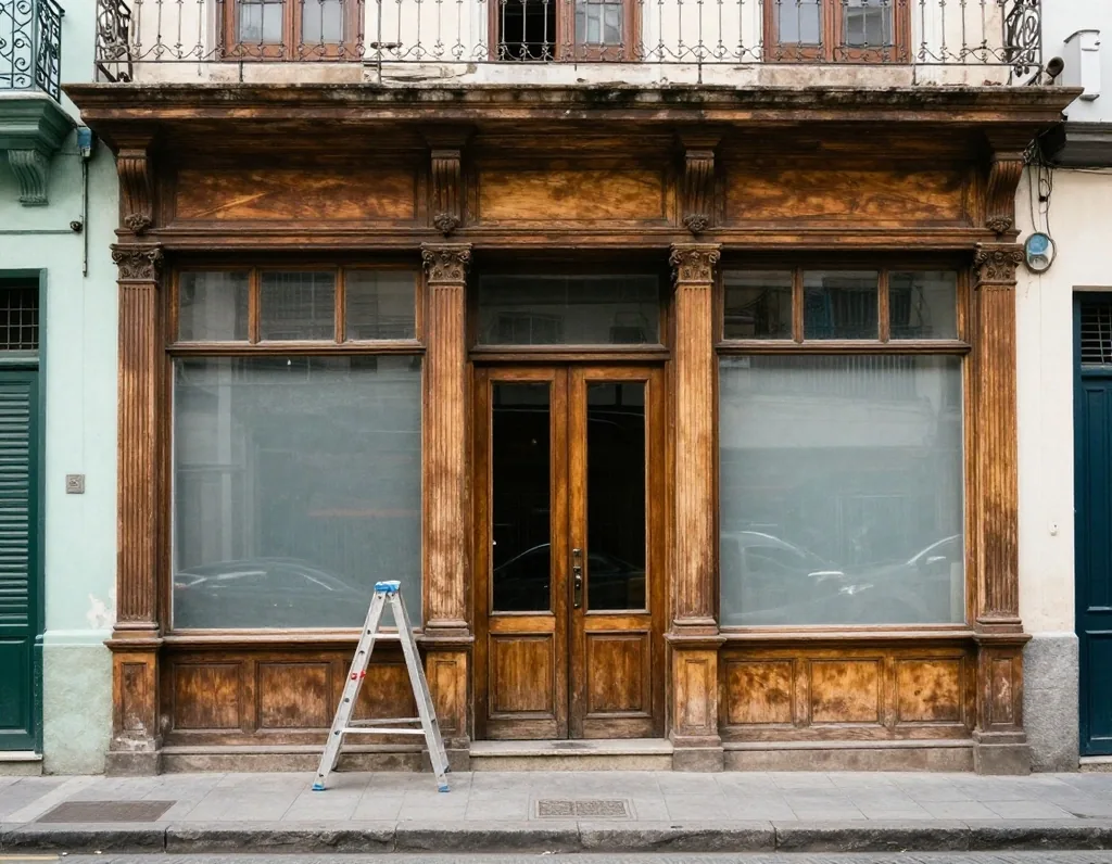 Trabajo de conservación en un frente histórico