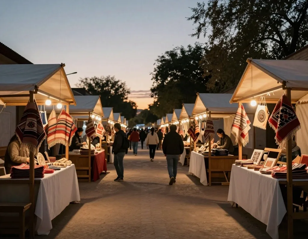 Feria de tejidos en la Fiesta del Poncho en Catamarca