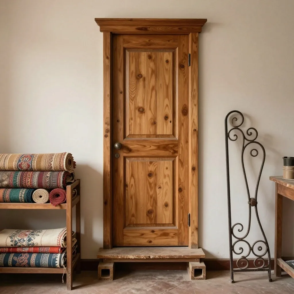 Taller de restauración con madera, textil y metal