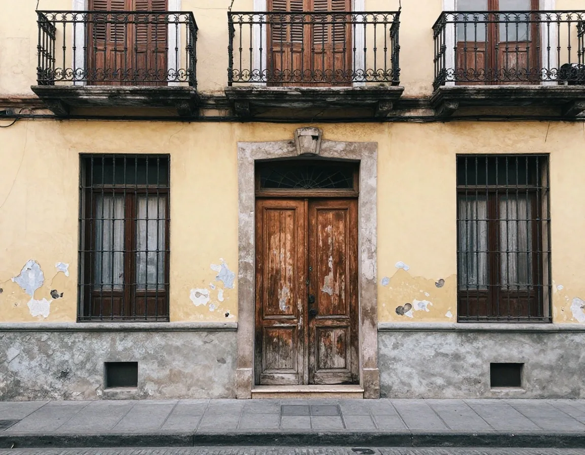 Detalle de puertas y balcones en La Boca