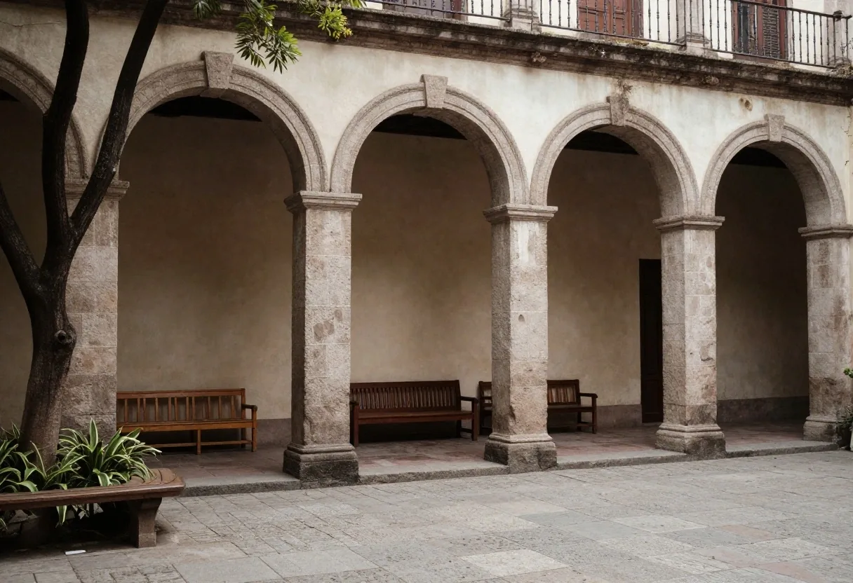 Visita en familia por un patio histórico